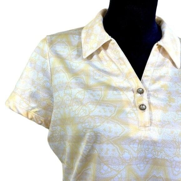 Chico's Zenergy Golf Polo Size 1 (8) Medium Striped - Picture 7 of 16